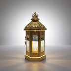 Table Lantern Wrought Iron Warm Glow Traditional Motif