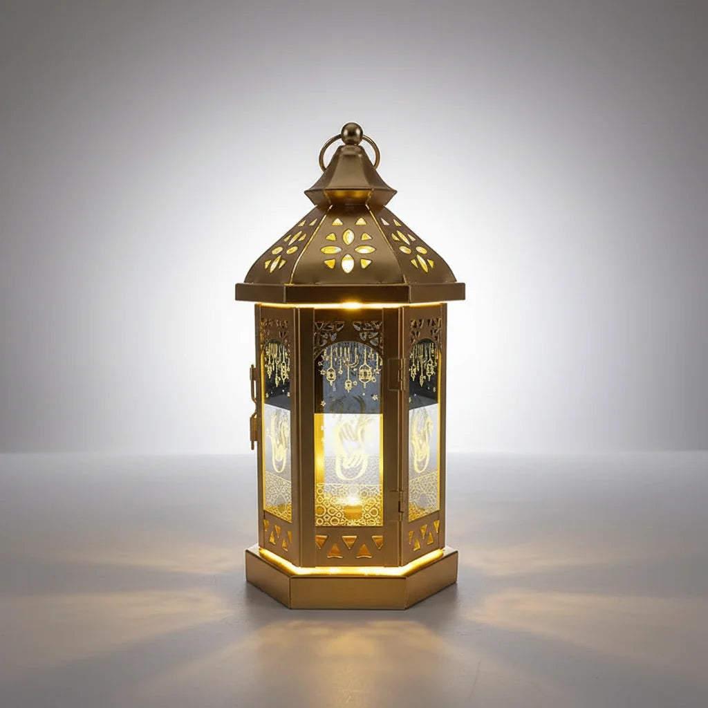 Table Lantern Wrought Iron Warm Glow Traditional Motif