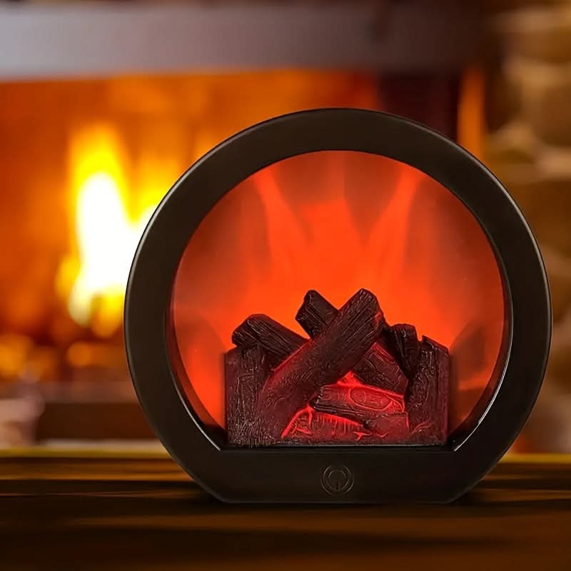 Table Light Warm Flame Effect Battery & USB