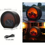 Table Light Warm Flame Effect Battery & USB