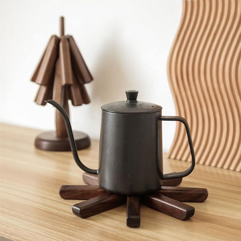 Table Mat Set Black Walnut Heat-Resistant Set of 3