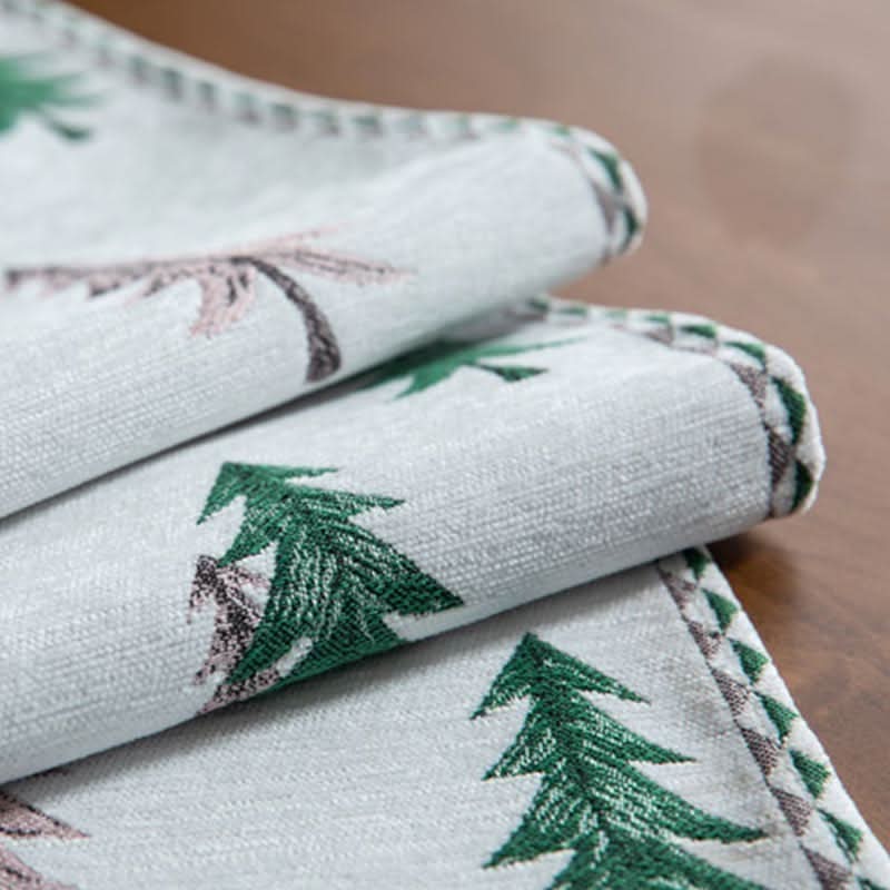 Table Runner Christmas Tree Motif Tassel Trim