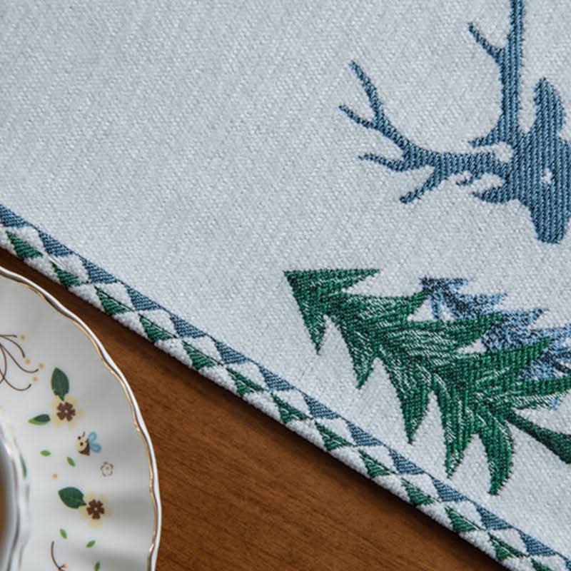 Table Runner Christmas Tree Motif Tassel Trim