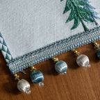 Table Runner Christmas Tree Motif Tassel Trim