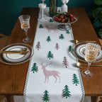 Table Runner Christmas Tree Motif Tassel Trim