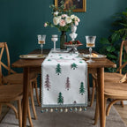 Table Runner Christmas Tree Motif Tassel Trim