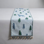 Table Runner Christmas Tree Motif Tassel Trim