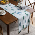 Table Runner Christmas Tree Motif Tassel Trim