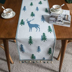 Table Runner Christmas Tree Motif Tassel Trim