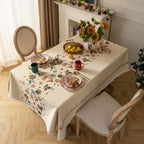 Tablecloth Christmas-Inspired Jacquard Beige