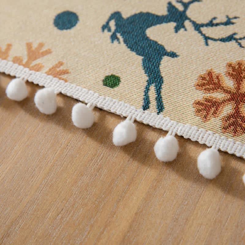 Tablecloth Christmas-Inspired Jacquard Beige