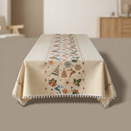 Tablecloth Christmas-Inspired Jacquard Beige