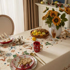 Tablecloth Christmas-Inspired Jacquard Beige