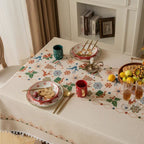 Tablecloth Christmas-Inspired Jacquard Beige