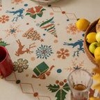 Tablecloth Christmas-Inspired Jacquard Beige