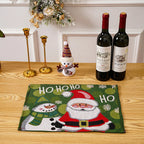 Tablecloth Christmas Tree Motif Machine-Washable & Quick-Drying