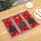Tablecloth Christmas Tree Motif Machine-Washable & Quick-Drying