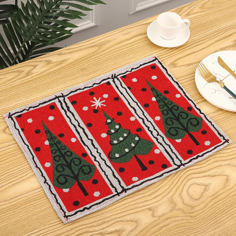 Tablecloth Christmas Tree Motif Machine-Washable & Quick-Drying