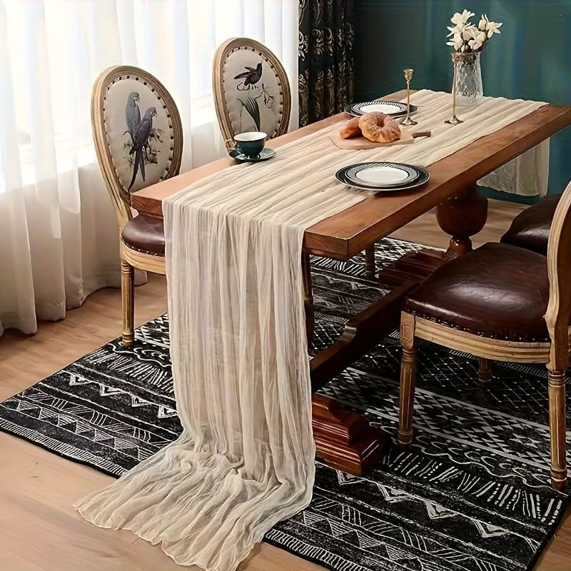 Tablecloth Crinkled Gauze Lightweight Polyester
