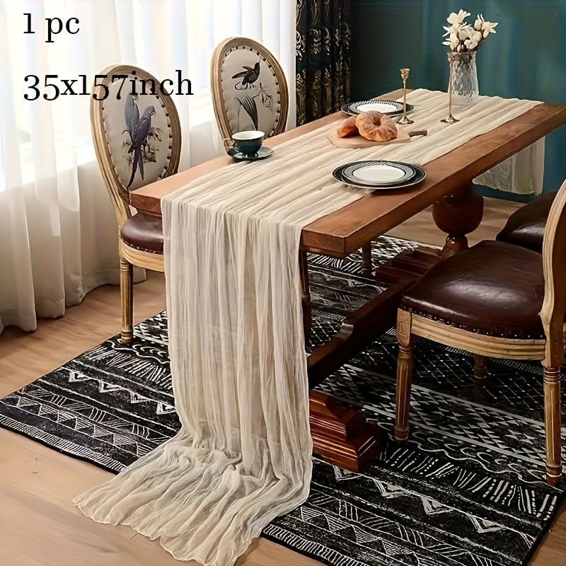 Tablecloth Crinkled Gauze Lightweight Polyester