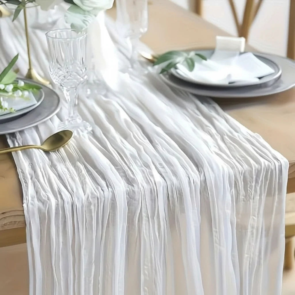 Tablecloth Crinkled Gauze Lightweight Polyester