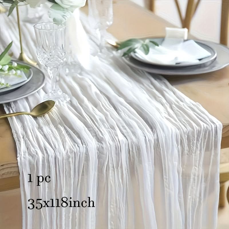 Tablecloth Crinkled Gauze Lightweight Polyester
