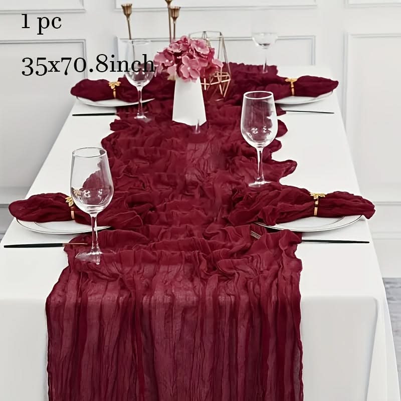 Tablecloth Crinkled Gauze Lightweight Polyester
