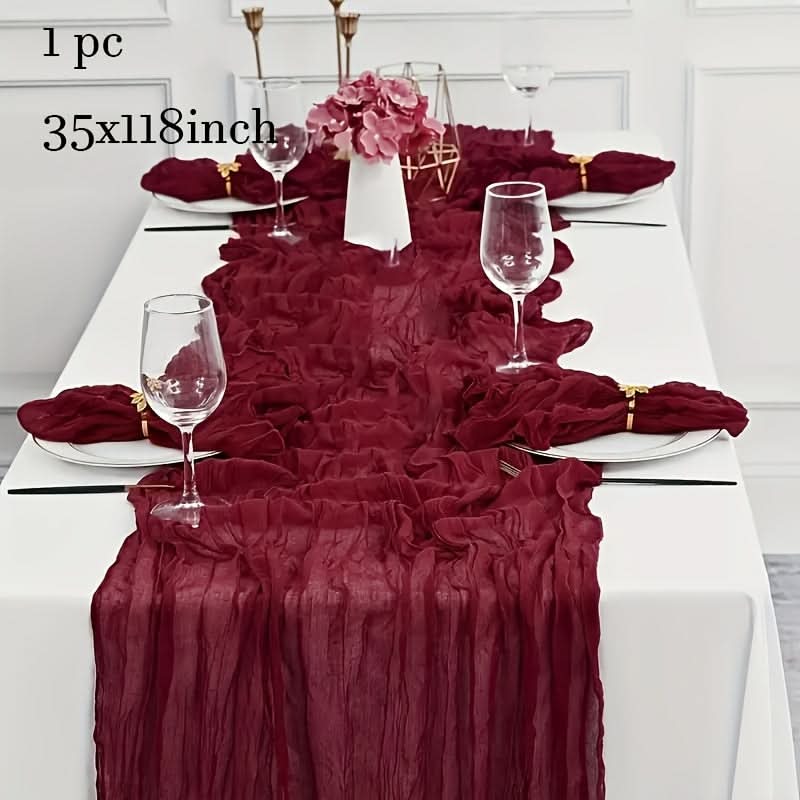 Tablecloth Crinkled Gauze Lightweight Polyester