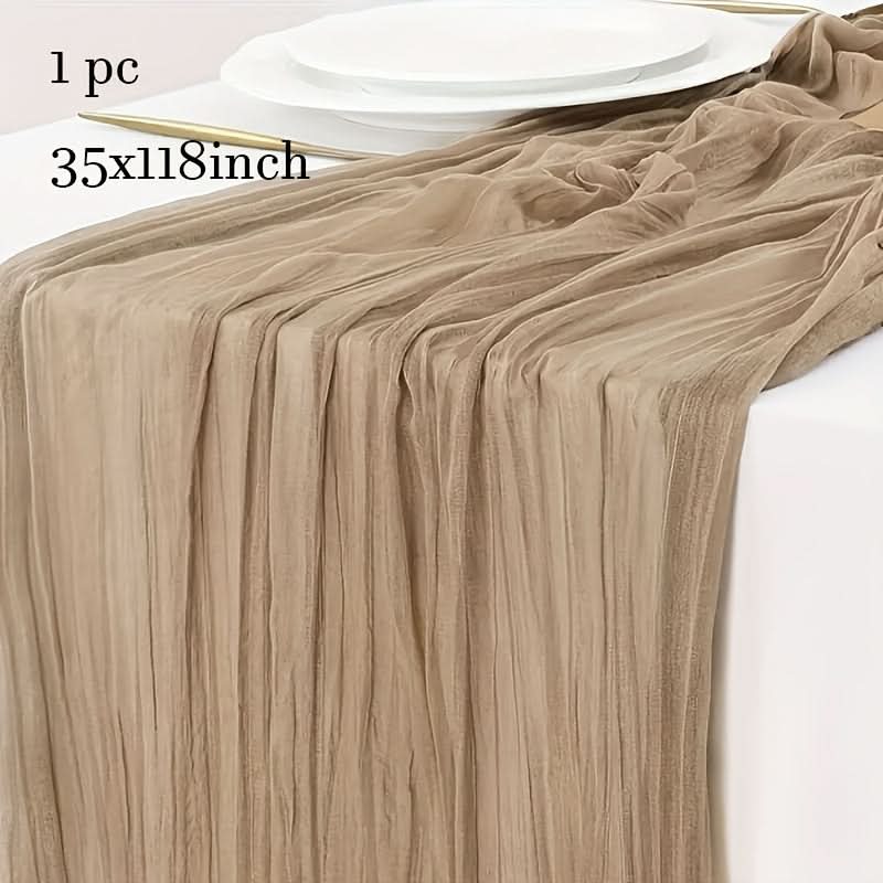Tablecloth Crinkled Gauze Lightweight Polyester