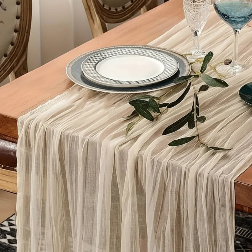 Tablecloth Crinkled Gauze Lightweight Polyester