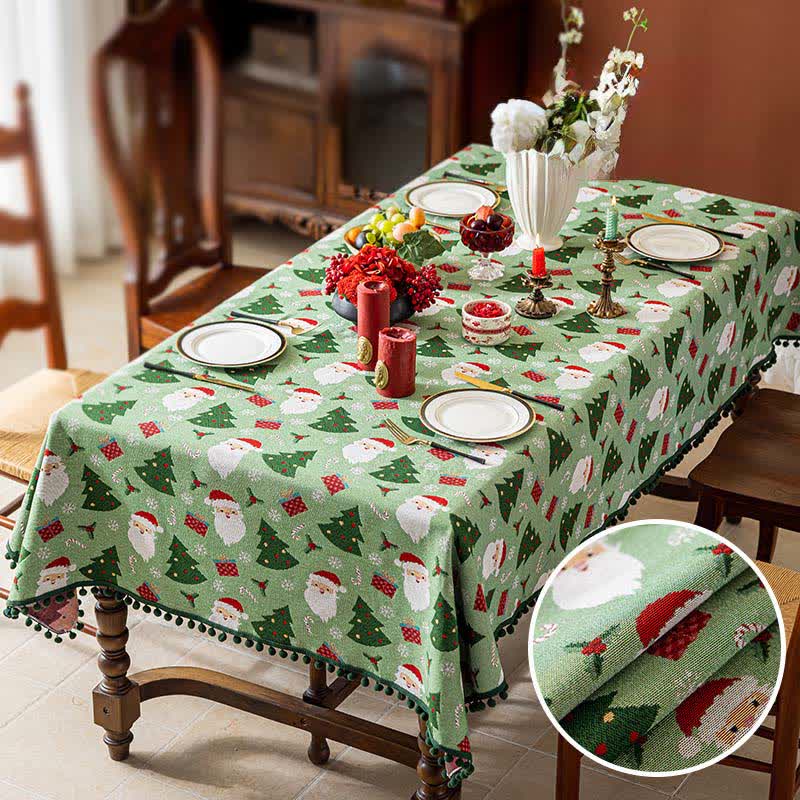 Tablecloth Festive Santa & Tree Motif Multiple Sizes