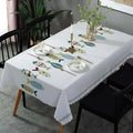 Tablecloth Stain-Resistant Oxford Aquatic Design
