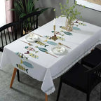 Tablecloth Stain-Resistant Oxford Aquatic Design
