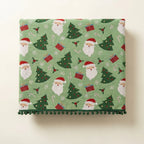 Tablecloth Tapestry Woven Festive Print Pompom Trim
