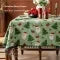 Tablecloth Tapestry Woven Festive Print Pompom Trim