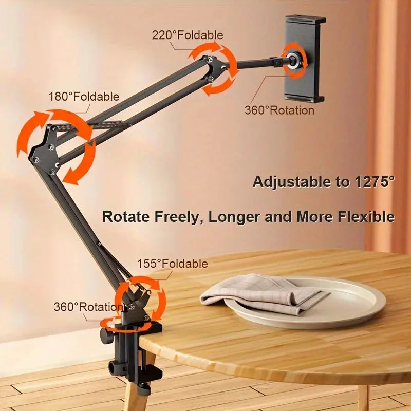 Tablet & Phone Holder 360 Degree Rotating Metal Clamp