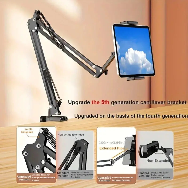 Tablet & Phone Holder 360 Degree Rotating Metal Clamp