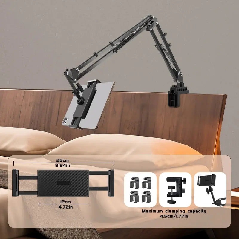 Tablet & Phone Holder 360 Degree Rotating Metal Clamp