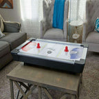 Tabletop Air Hockey Game Compact Adjustable Legs & Electronic Scoring