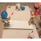 Tabletop Balloon Battle Game Wooden Puppets 20 Balloons