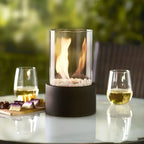 Tabletop Bio-Ethanol Fireplace Smokeless Glass Cylinder Portable