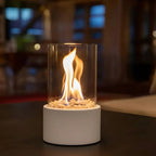 Tabletop Bio-Ethanol Fireplace Smokeless Glass Cylinder Portable