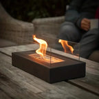 Tabletop Bio-Ethanol Fireplace Stainless Steel & Glass