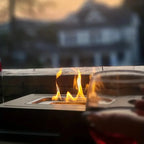 Tabletop Bio-Ethanol Fireplace Stainless Steel & Glass