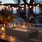 Tabletop Bio-Ethanol Fireplace Stainless Steel & Glass