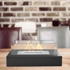 Tabletop Bio-Ethanol Fireplace Stainless Steel & Glass