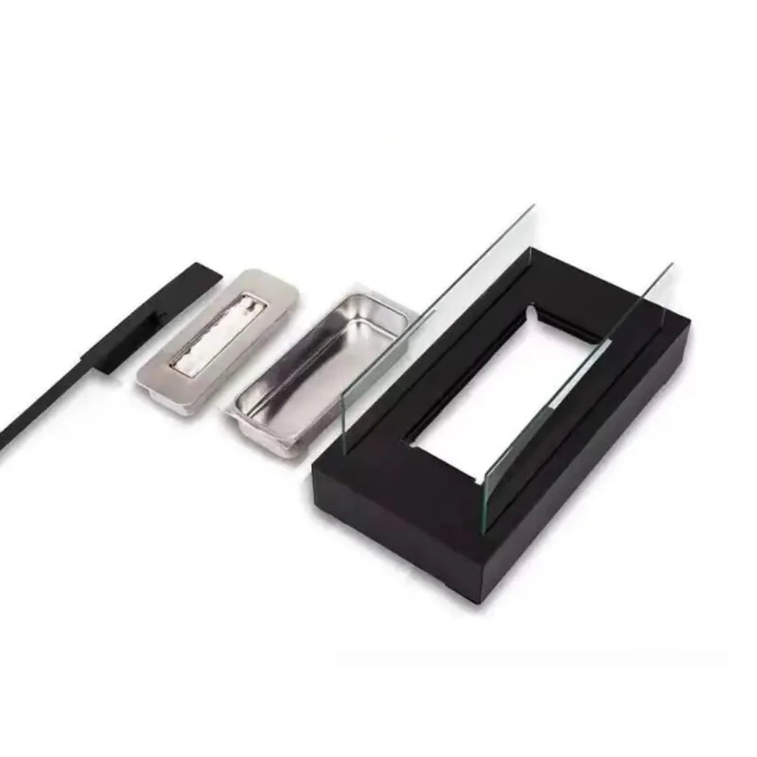 Tabletop Bio-Ethanol Fireplace Stainless Steel & Glass