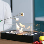 Tabletop Bio Ethanol Fireplace Stainless Steel Tempered Glass