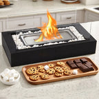Tabletop Bio Ethanol Fireplace Stainless Steel Tempered Glass