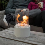 Tabletop Bioethanol Heater Tempered Glass Cylinder & Refillable Tank